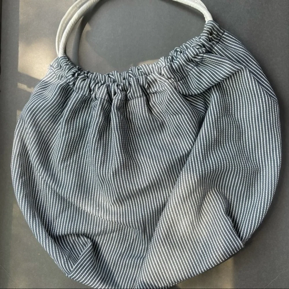 Baggy Round Striped Hobo Bag
